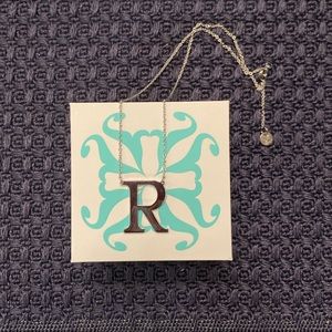 NWOT Rustic Cuff Silver Initial Necklace